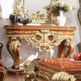 HD-8024 Cherry/Metallic Gold Console Table from Homey Design - Luna Furniture