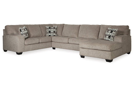 Ballinasloe Platinum 3-Piece Sectional and Ottoman from Ashley - Luna Furniture