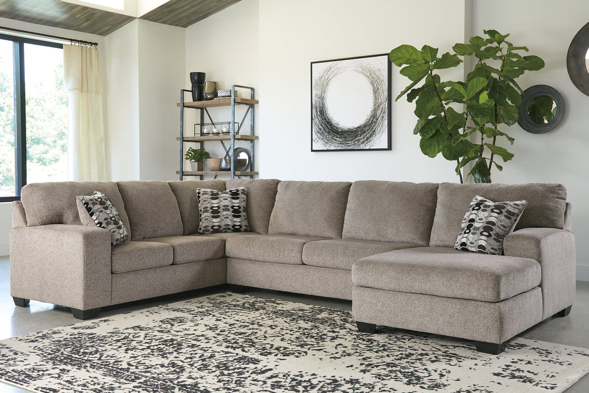 Ballinasloe Platinum 3-Piece Sectional and Ottoman from Ashley - Luna Furniture