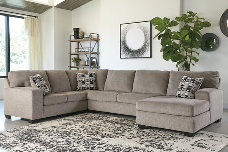 Ballinasloe Platinum 3-Piece Sectional and Ottoman from Ashley - Luna Furniture