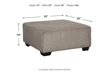 Ballinasloe Platinum 3-Piece Sectional and Ottoman from Ashley - Luna Furniture