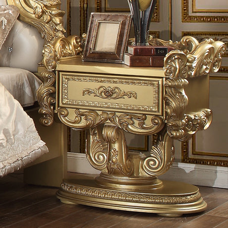 HD-8086 Metallic Gold 5-Piece Bedroom Set from Homey Design - Luna Furniture