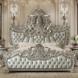 HD-8088 Metallic Silver/Gold Highlights Bed from Homey Design - Luna Furniture