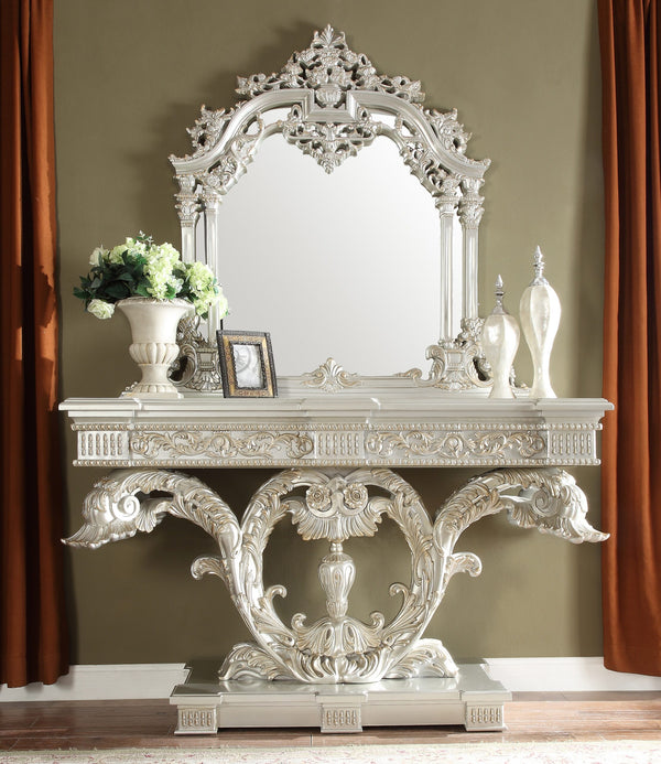 HD-8088 Metallic Silver/Gold Highlights Console Table