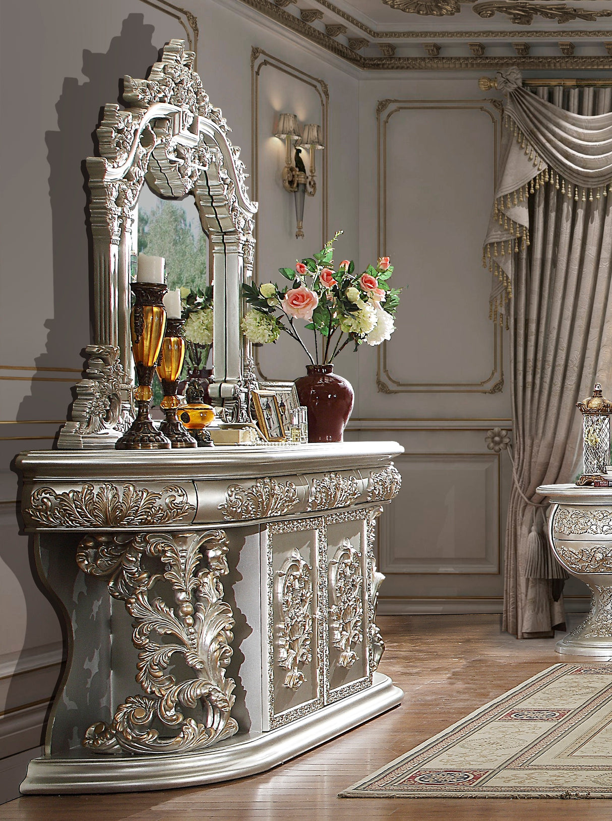 HD-8088 Metallic Silver/Gold Highlights Dresser from Homey Design - Luna Furniture