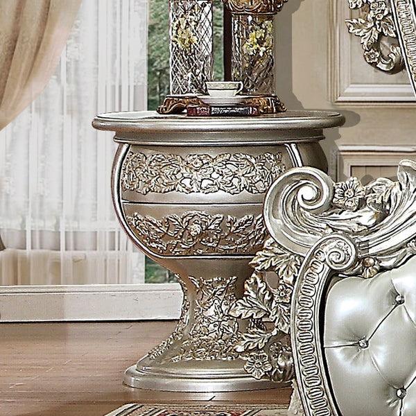 HD-8088 Metallic Silver/Gold Highlights Nightstand