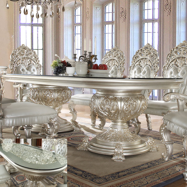 HD-8088 Metallic Silver/Gold Highlighting Dining Table