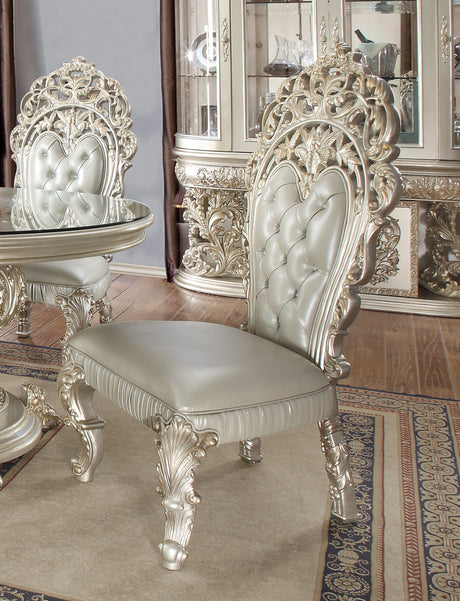 HD-8088 Metallic Silver/Gold Highlights 5-Piece Dining Table Set from Homey Design - Luna Furniture
