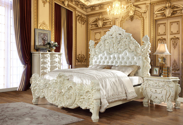 HD-8089 Ivory/Pastel Highlighting 4-Piece Bedroom Set