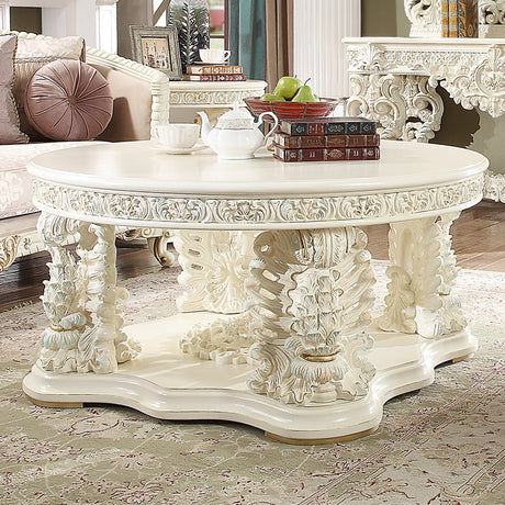 HD-8089 White Gloss/Pastel Highlights Coffee Table from Homey Design - Luna Furniture