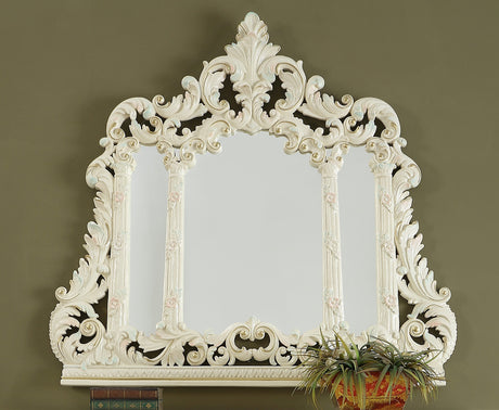 HD-8089 White Gloss/Pastel Highlights Mirror from Homey Design - Luna Furniture
