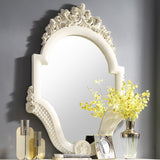 HD-8091 White Gloss/Gold Brush Highlights 5-Piece California King Bedroom Set from Homey Design - Luna Furniture
