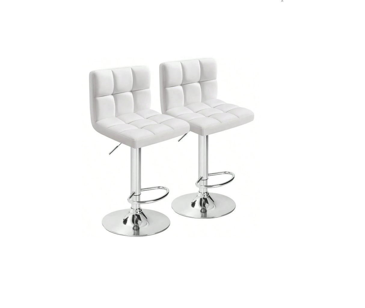 Backrest White Adjustable Barstool from Happy Homes - Luna Furniture
