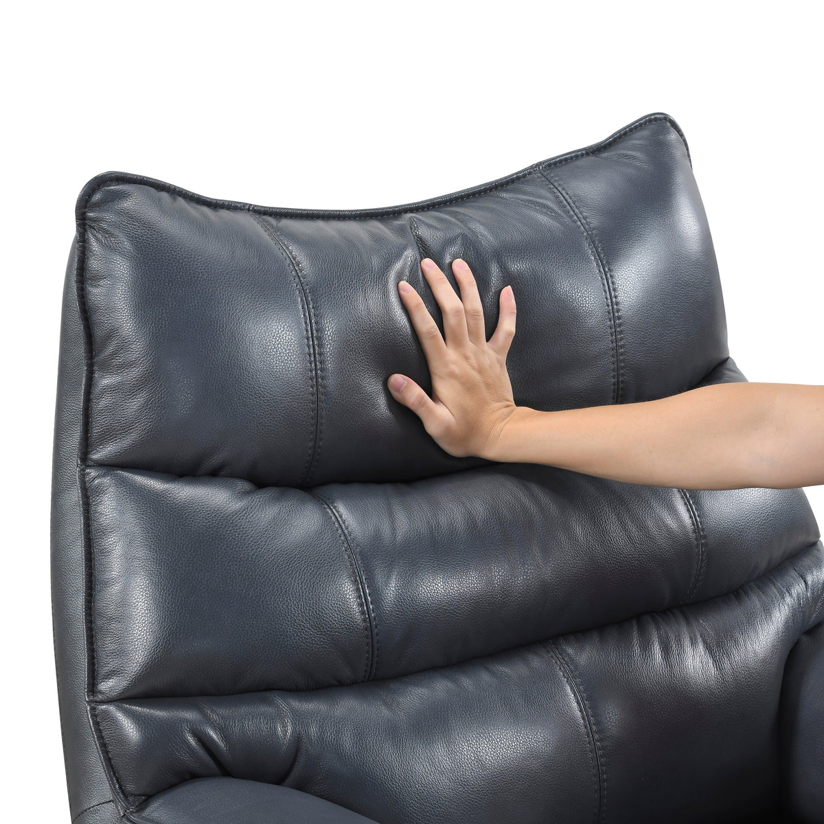 8106BUE-1PW POWER RECLINING SWIVEL CHAIR WITH MANUAL ADJUSTABLE HEADREST from Homelegance - Luna Furniture