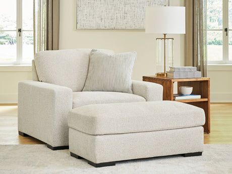 Conlee-Pike Linen Oversized Chair and Ottoman from Ashley - Luna Furniture