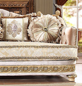 HD-814 Metallic Bright Gold Loveseat from Homey Design - Luna Furniture