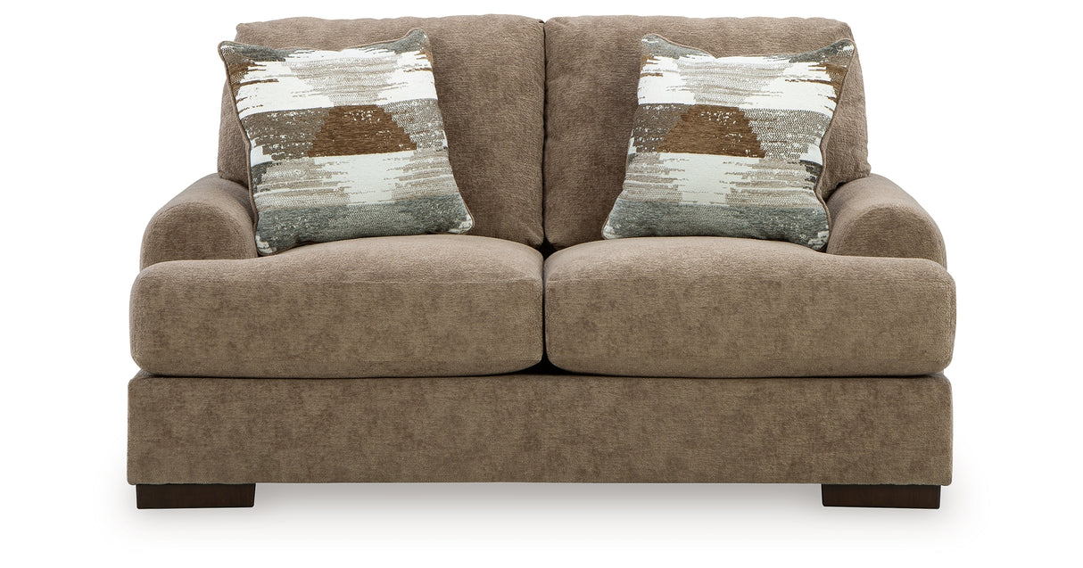 Jayne Park Pecan Loveseat from Ashley Furniture - Luna Furniture