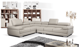2119 Gray 4-Piece Top-Grain Leather Sectional from ESF Furniture - Luna Furniture