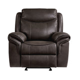 Aram Dark Brown Faux Leather Sofa and Loveseat from Homelegance - Luna Furniture