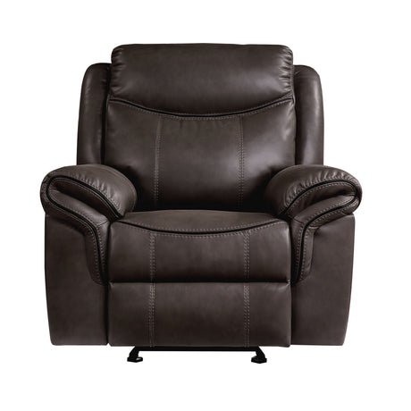 Aram Dark Brown Faux Leather Sofa and Loveseat from Homelegance - Luna Furniture
