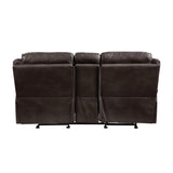 Aram Dark Brown Faux Leather Glider Reclining Chair from Homelegance - Luna Furniture