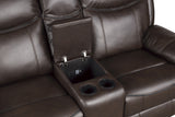 Aram Dark Brown Faux Leather Glider Reclining Chair from Homelegance - Luna Furniture