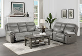 Aram Gray Faux Leather Sofa and Loveseat from Homelegance - Luna Furniture