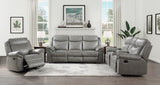 Aram Gray Faux Leather Sofa and Loveseat from Homelegance - Luna Furniture