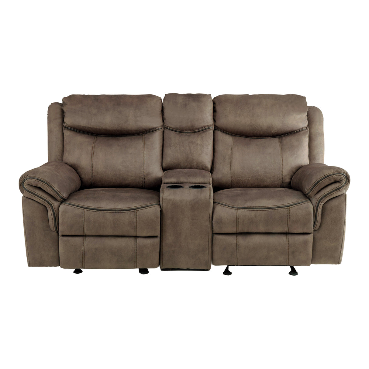 Aram Brown Fabric Glider Reclining Chair from Homelegance - Luna Furniture