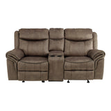 Aram Brown Fabric Glider Reclining Chair from Homelegance - Luna Furniture
