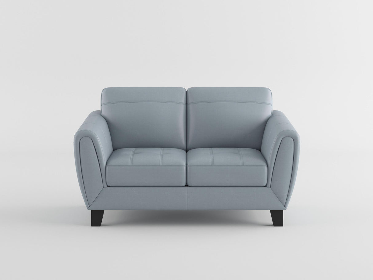 Spivey Dark Gray Leather Loveseat from Homelegance - Luna Furniture
