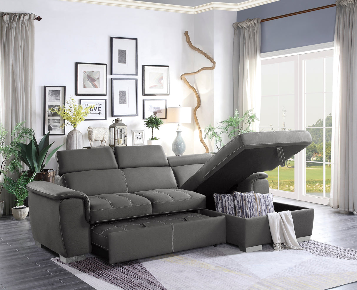 Ferriday Blue Storage Sleeper Sectional from Homelegance - Luna Furniture