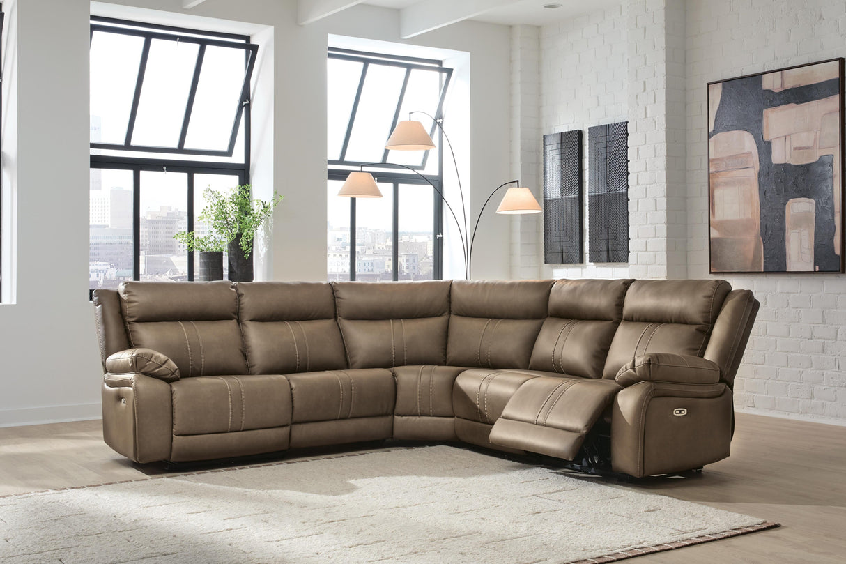 Max-Momentum Biscotti 5-Piece Power Reclining Sectional from Ashley Furniture - Luna Furniture