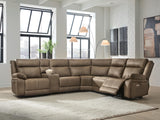 Max-Momentum Biscotti 6-Piece Power Reclining Sectional with Audio Console from Ashley Furniture - Luna Furniture