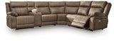 Max-Momentum Biscotti 6-Piece Power Reclining Sectional with Audio Console from Ashley Furniture - Luna Furniture