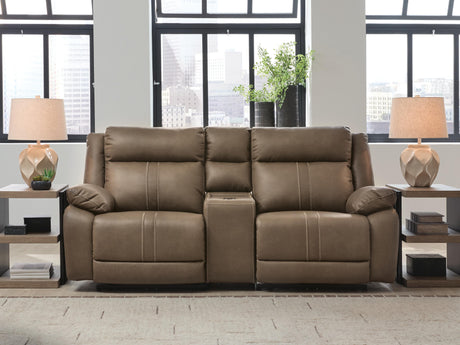 Max-Momentum Biscotti 3-Piece Power Reclining Sectional Loveseat with Audio Console from Ashley Furniture - Luna Furniture