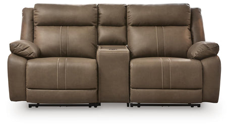 Max-Momentum Biscotti 3-Piece Power Reclining Sectional Loveseat with Audio Console from Ashley Furniture - Luna Furniture