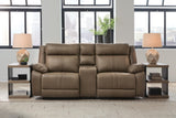 Max-Momentum Biscotti 3-Piece Power Reclining Sectional Loveseat with Audio Console from Ashley Furniture - Luna Furniture