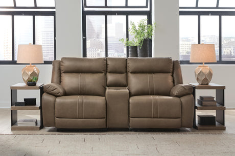 Max-Momentum Biscotti 3-Piece Power Reclining Sectional Loveseat with Audio Console from Ashley - Luna Furniture