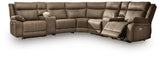Max-Momentum Biscotti 7-Piece Power Reclining Sectional with Audio Consoles from Ashley Furniture - Luna Furniture