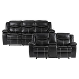 Bastrop Black Reclining Loveseat from Homelegance - Luna Furniture