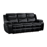 Bastrop Black Reclining Loveseat from Homelegance - Luna Furniture