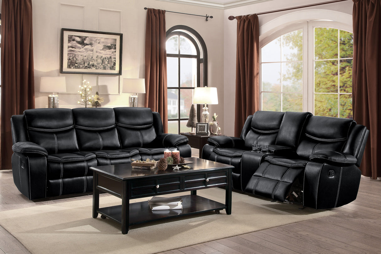 Bastrop Black Reclining Sofa from Homelegance - Luna Furniture