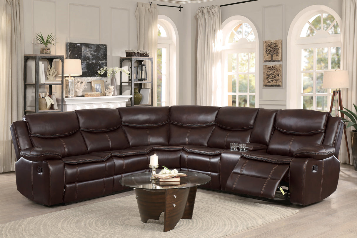 Bastrop Brown Reclining Sectional from Homelegance - Luna Furniture