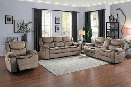 Bastrop Brown Microfiber Reclining Sofa and Loveseat from Homelegance - Luna Furniture