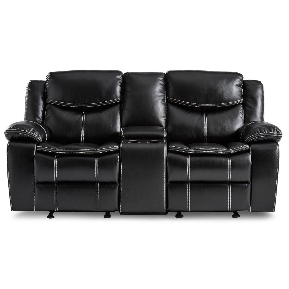 Bastrop Black Reclining Loveseat from Homelegance - Luna Furniture