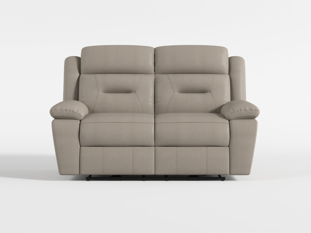 Laconia Latte Leather Power Double Reclining Loveseat from Homelegance - Luna Furniture