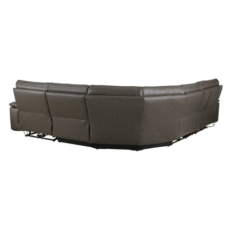 Maroni Dark Brown Leather 6-Piece Modular Power Reclining Sectional from Homelegance - Luna Furniture