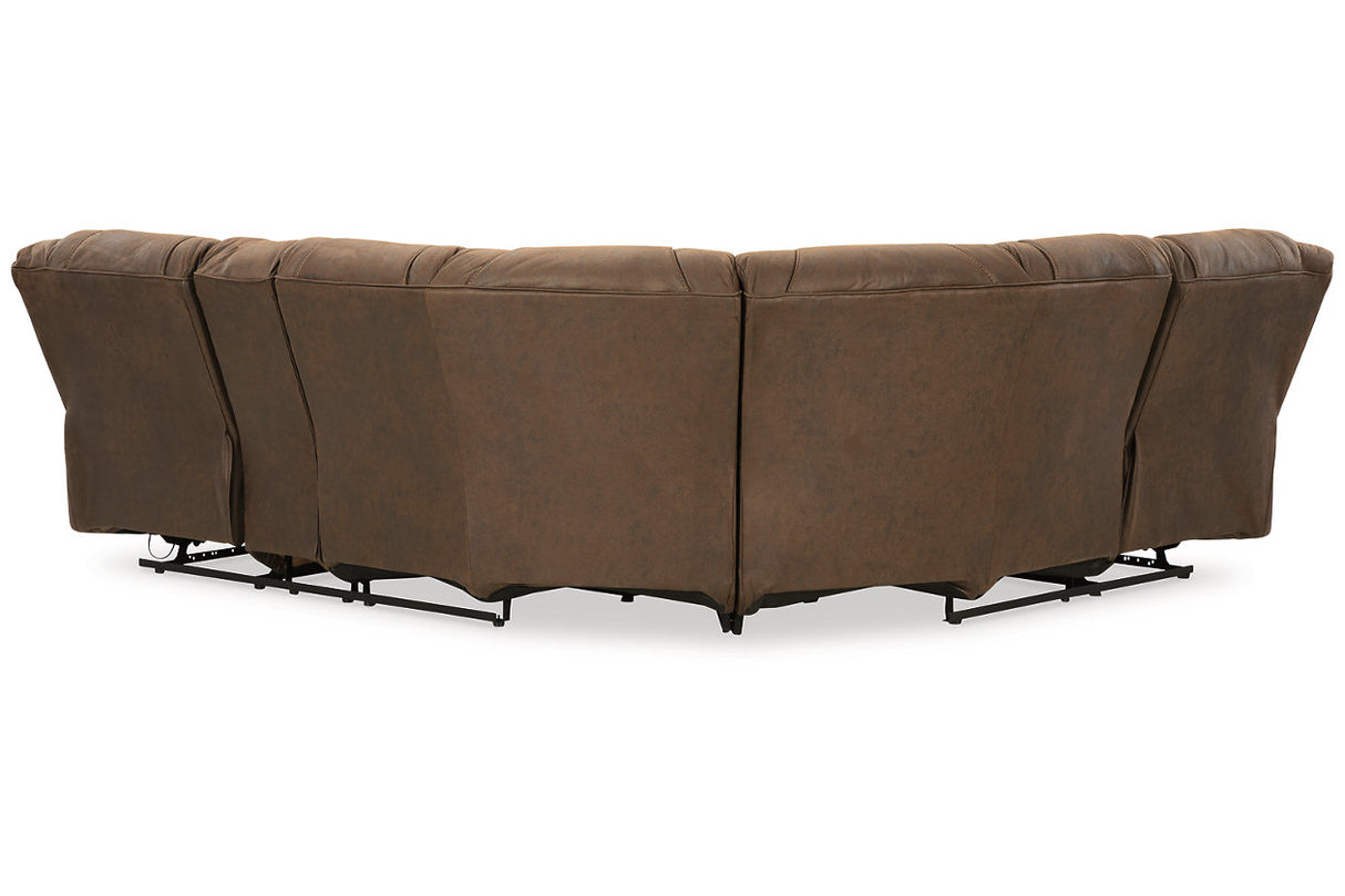 Trail Boys Walnut 2-Piece Reclining Sectional from Ashley - Luna Furniture