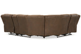 Trail Boys Walnut 2-Piece Reclining Sectional from Ashley - Luna Furniture